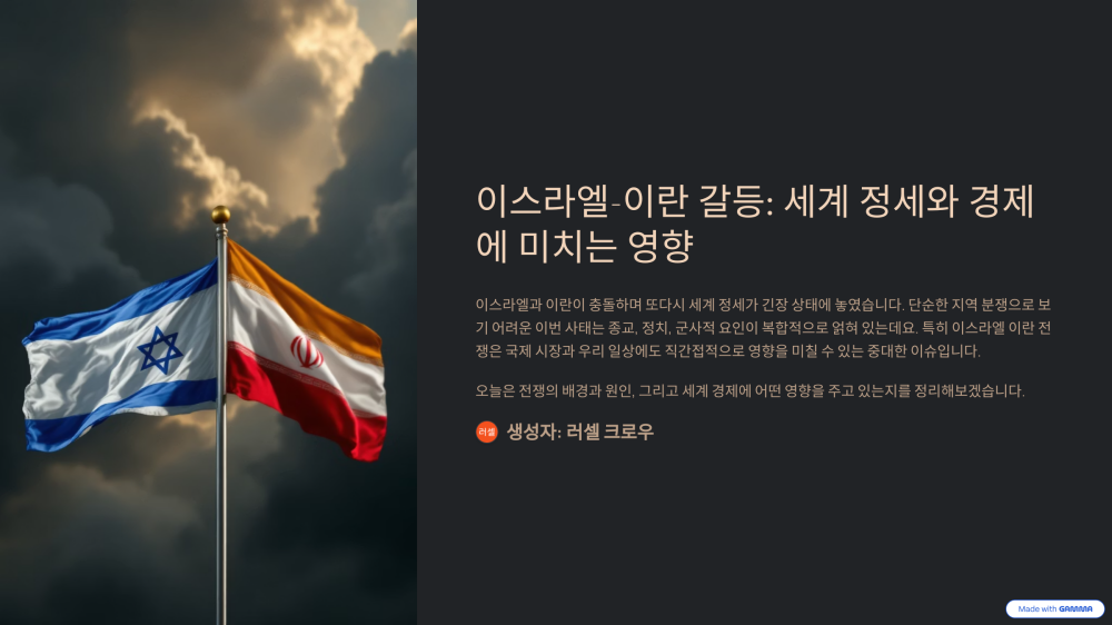 이스라엘 이란 전쟁, 왜 일어났을까? 핵심 원인과 경제적 여파까지