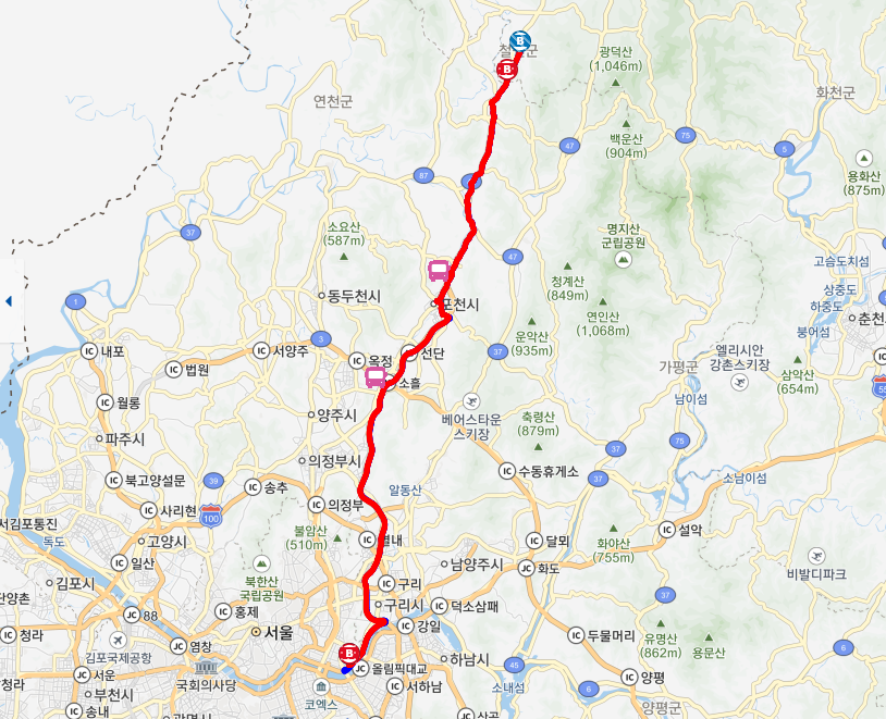 3000번 시외버스 노선